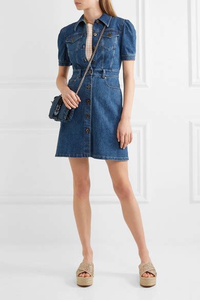 miu miu jeans with crystals|miu denim mini dress.